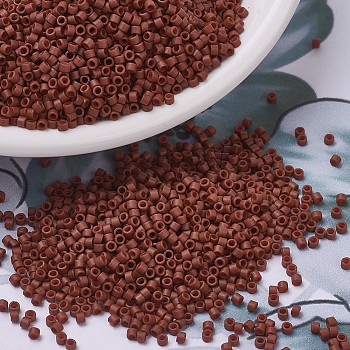 MIYUKI Delica Beads, Cylinder, Japanese Seed Beads, 11/0, (DB0794) Dyed Semi-Frosted Opaque Sienna, 1.3x1.6mm, Hole: 0.8mm, about 20000pcs/bag, 100g/bag