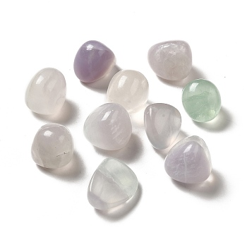 Natural Fluorite Beads, Tumbled Stone, Healing Stones, for Reiki Healing Crystals Chakra Balancing, Vase Filler Gems, No Hole/Undrilled, Nuggets, 17~30x15~27x8~22mm
