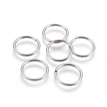 Tarnish Resistant 304 Stainless Steel Open Jump Rings, Stainless Steel Color, 16x1.5mm, Inner Diameter: 13mm, 500pcs/bag