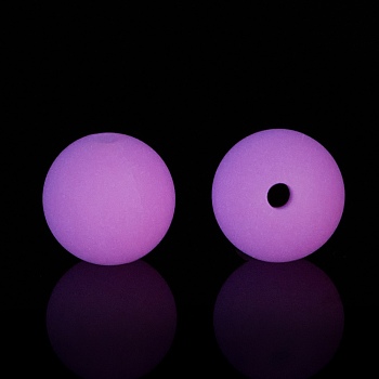 Luminous Silicone Beads, DIY Nursing Necklaces and Bracelets Making, Round, Deep Pink, 11.5mm, Hole: 2mm