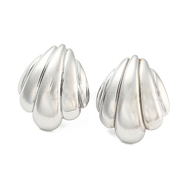 Shell Shape 304 Stainless Steel Stud Earrings