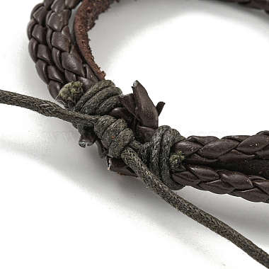 PU Imitation Leather Braided Cord Bracelets(BJEW-P329-02A-AS)-3