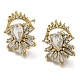 Rack Plating Brass Teardrop Stud Earrings with Cubic Zirconia(EJEW-D063-08G)-1