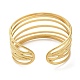 Ion Plating(IP) 304 Stainless Steel Multi Line Cuff Bangles for Women(BJEW-L682-009G)-2