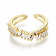 Brass Micro Pave Clear Cubic Zirconia Cuff Rings(RJEW-S045-041G-NR)-3