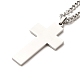 304 Stainless Steel Cross Pendant Necklaces(NJEW-M197-04P)-3