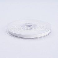 Double Face Matte Satin Ribbon, Polyester Satin Ribbon, White, (1/4 inch)6mm, 100yards/roll(91.44m/roll)(SRIB-A013-6mm-000)