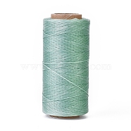 Waxed Polyester Cord, Micro Macrame Cord, Waxed Sewing Thread, Flat, Aquamarine, 0.8mm, about 284.33 yards(260m)/roll(YC-I003-A08)