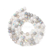 Electroplate Glass Beads Strands, Faceted(32 Facets), Half AB Color Plated, Round, WhiteSmoke, 6x5mm, Hole: 1.4mm, about 100pcs/strand, 20.87''(53cm)(EGLA-YW0002-A03)