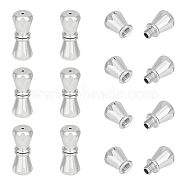 10PCS 304 Stainless Steel Screw Clasps, Column, Stainless Steel Color, 15x6.5mm, Hole: 0.9mm(STAS-UN0045-08)