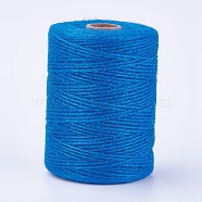 Jute Cord, Jute String, Jute Twine, for Jewelry Making, Dodger Blue, 2mm, about 218.72 yards(200m)/bundle(X-OCOR-WH0037-03E)