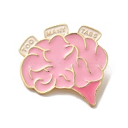 Enamel Pins, Alloy Brooches for Backpack Clothes, Brain, Golden, 35x34.5x1.5mm(JEWB-H021-09G)