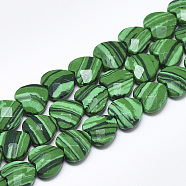 Synthetic Malachite Beads Strands, Faceted, Heart, 10x10x5mm, Hole: 1.2mm, about 20pcs/strand, 7.4 inch(G-S357-E01-17)
