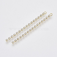 Brass Cup Chain Tassel Big Pendants, with Crystal Rhinestone, Light Gold, 52x2x2mm, Hole: 1.6mm(PALLOY-S177-71LG)