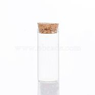Mini High Borosilicate Glass Bottle Bead Containers, Wishing Bottle, with Cork Stopper, Column, Clear, 7x3cm, Capacity: 30ml(1.01fl. oz)(BOTT-PW0001-262D)