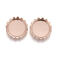 304 Stainless Steel Cabochon Settings, Lace Edge Bezel Cups, Flat Round, Rose Gold, Tray: 12mm, 13x3.5mm(STAS-P249-12RG)