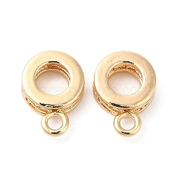 Brass Tube Bails, Loop Bails, Donut, Real 18K Gold Plated, 11x7.5x3mm, Hole: 1.6mm, Inner Diameter: 4mm(KK-P234-14G)