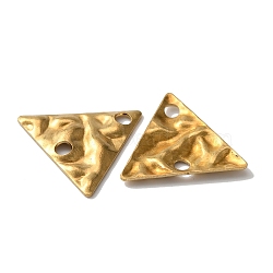 Brass Connector Charms, Double-Sided Textured Triangle Links, Raw(Unplated), 13.5x16x1mm, Hole: 1.8mm(KK-WH0062-24C)