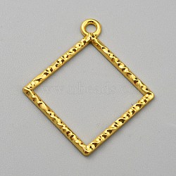 Alloy Open Back Bezel Pendants, for DIY UV Resin, Epoxy Resin, Golden, Rhombus, 36x32x2mm, Hole: 2.8mm(FIND-TAC0017-41A-G)