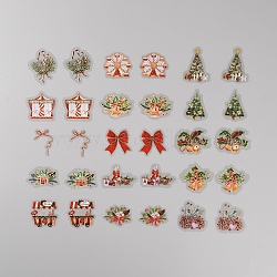 30Pcs 15 Styles Christmas Theme PET Self Adhesive Stickers, Waterproof Decals, for Party Decorative Presents, Mixed Color, 28~50x33~47x0.1mm, 2pcs/style(DIY-WH0308-335C)