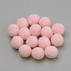 DIY Doll Craft, Polyester Pom Pom Ball, Round, Pink, 9~10.5mm(AJEW-T001-10mm-02)