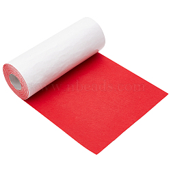 Polyester Felt Sticker, Self Adhesive Fabric, Rectangle, Red, 25x0.1cm, about 4m/roll(DIY-WH0409-73A)