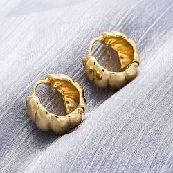 Rack Plating Brass Croissant Hoop Earrings for Women, Lead Free & Cadmium Free, Real 18K Gold Plated, 15.5x17x11.5mm, Pin: 0.8mm(EJEW-G342-09G)