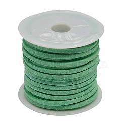 Faux Suede Cord, Faux Suede Lace, Aquamarine, 4x1.5mm, about 5.46 yards(5m)/roll, 25rolls/bag(LW-R003-4mm-1148)