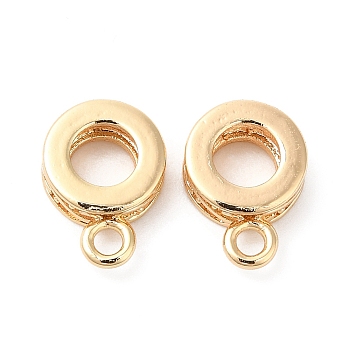 Brass Tube Bails, Loop Bails, Donut, Real 18K Gold Plated, 11x7.5x3mm, Hole: 1.6mm, Inner Diameter: 4mm