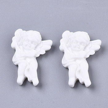 Opaque Resin Cabochons, Angel, White, 29x20x7mm