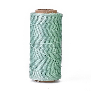 Waxed Polyester Cord, Micro Macrame Cord, Waxed Sewing Thread, Flat, Aquamarine, 0.8mm, about 284.33 yards(260m)/roll