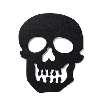 Wool Felt Skull Party Decorations, Halloween Themed Display Decorations, for Decorative Tree, Banner, Garland, Black, 200x160x2mm