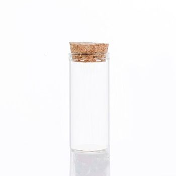 Mini High Borosilicate Glass Bottle Bead Containers, Wishing Bottle, with Cork Stopper, Column, Clear, 7x3cm, Capacity: 30ml(1.01fl. oz)