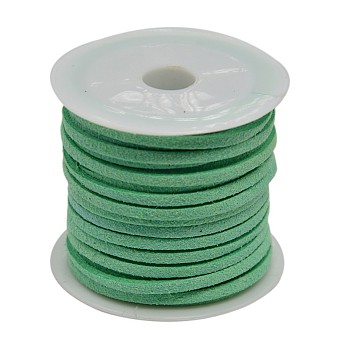 Faux Suede Cord, Faux Suede Lace, Aquamarine, 4x1.5mm, about 5.46 yards(5m)/roll, 25rolls/bag