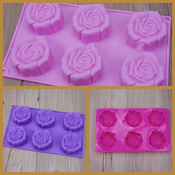 Flower Food Grade Silicone Molds, Fondant Molds, Resin Casting Molds, for DIY Cake, Chocolate, Candy Making, Mixed Color, 285x167x30mm
