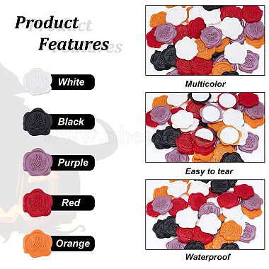 CRASPIRE 50Pcs 5 Colors Adhesive Wax Seal Stickers(DIY-CP0008-29C)-4
