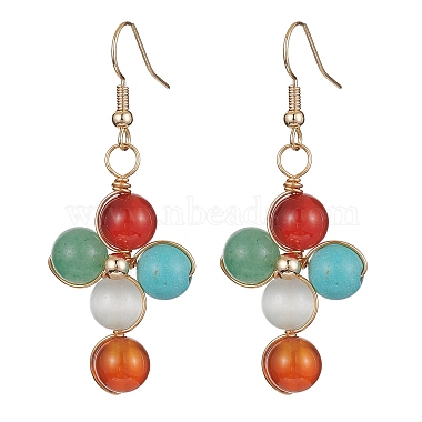 Cross Gemstone Earrings