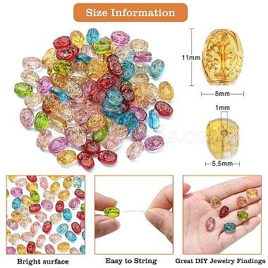 100Pcs Transparent Glass Beads Strands(GLAA-CJ0002-10)-2