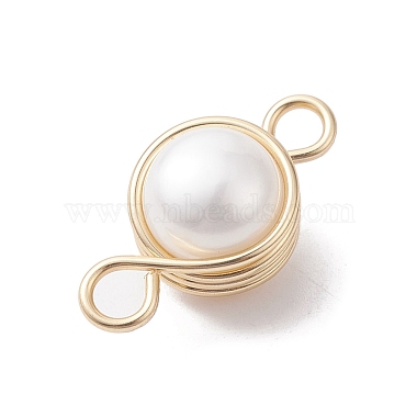 Natural Cultured Freshwater Pearl Copper Wire Wrapped Connector Charms(PALLOY-JF02605)-4