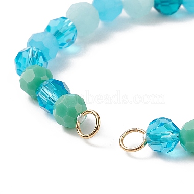 Gradient Color Faceted Glass Beaded Braided Bracelets(AJEW-JB01148)-3