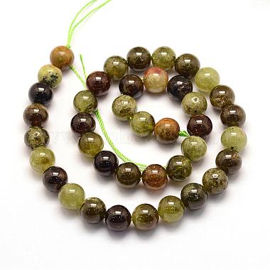 Natural Green Garnet Beads Strands(G-G661-9mm)-2
