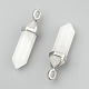 Natural White Jade Double Terminated Pointed Pendants(X-G-F295-04H)-4