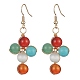 Natural & Synthetic Mixed Stone Cross Dangle Earrings(EJEW-JE05395-01)-1