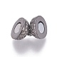 Brass Micro Pave Cubic Zirconia Magnetic Clasps with Loops(ZIRC-G097-01)-3