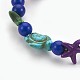 Bracelets extensibles pour enfants en perles synthétiques turquoise (teintes)(BJEW-JB03889)-3