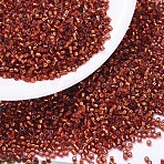MIYUKI Delica Beads, Cylinder, Japanese Seed Beads, 11/0, (DB0601) Dyed Silver Lined Dark Burnt Orange, 1.3x1.6mm, Hole: 0.8mm, about 2000pcs/10g(X-SEED-J020-DB0601)