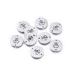 Tarnish Resistant 304 Stainless Steel Links connectors, Flat Round with Anchor, Stainless Steel Color, 11.5x1mm, Hole: 1.2mm(STAS-F240-30P)