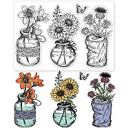 Custom PVC Plastic Clear Stamps, for DIY Scrapbooking, Photo Album Decorative, Cards Making, Flower, 160x110x3mm(DIY-WH0448-0119)