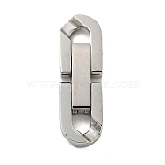 304 Stainless Steel Fold Over Clasps, for Bracelet Necklace Making, Stainless Steel Color, 18x6.5x3.5mm, Hole: 2.5mm(STAS-B029-05A-1)