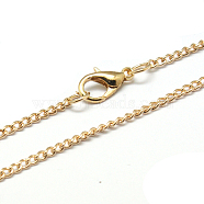 Iron Necklace Making, Twisted Curb Chain, with Alloy Lobster Clasp, Light Gold, 24.45 inch(MAK-K002-07KCG)